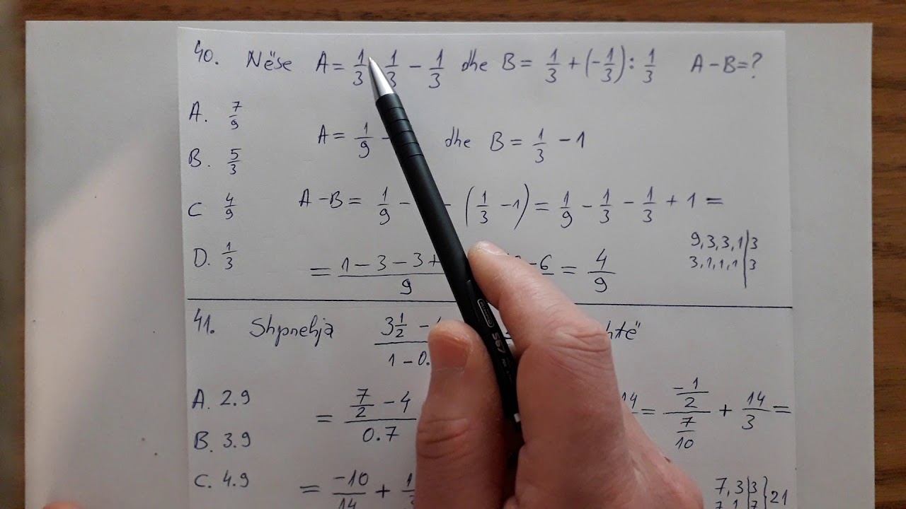 Detyra testi arritshmeris klasa 9