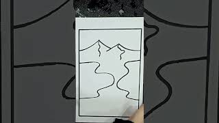 Super Easy Canyon Drawing. #shorts #youtubeshorts #drawing #tutorial #artbymalaika
