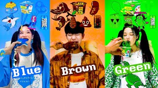 Color Food Mukbang🔥 [Blue🥶 • Brown💩 • Green🤢]