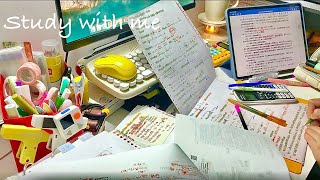 STUDY WITH ME 2hrs | Background noise,no music,no break | ASMR | real time｜motivation