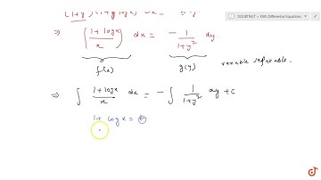 Solve the differential equation: `(1+y^2)(1+logx)dx+x dy=0` given that when `x=1,\\ y=1.`