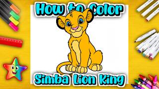 How to Color Simba The Lion King | Kids Coloring Videos | iColors Kids. #coloring #simba #lionking