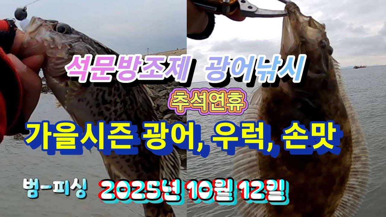 석문방조제 광어낚시 가을시즌 광어, 우럭, 손맛~