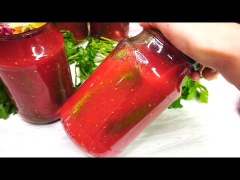 Видео рецепт Огурцы в томатном соусе