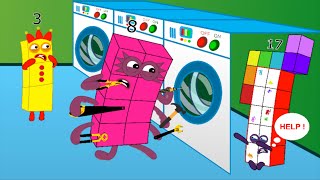 Animations Story Oh No Numberblocks 17 Stuck In Washing Machine - Numberblocks Fanmade