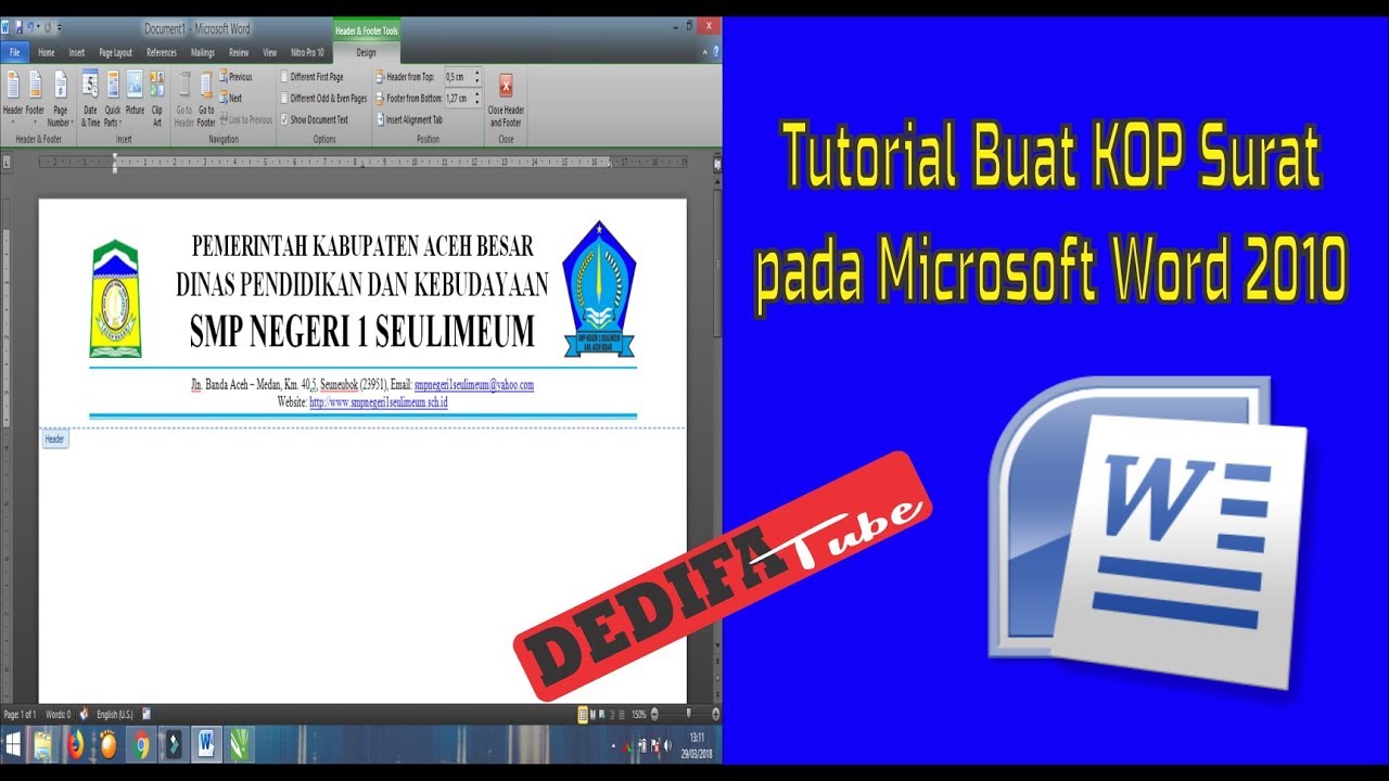 Tutorial Buat Kop Surat Pada Microsoft Word 2010 