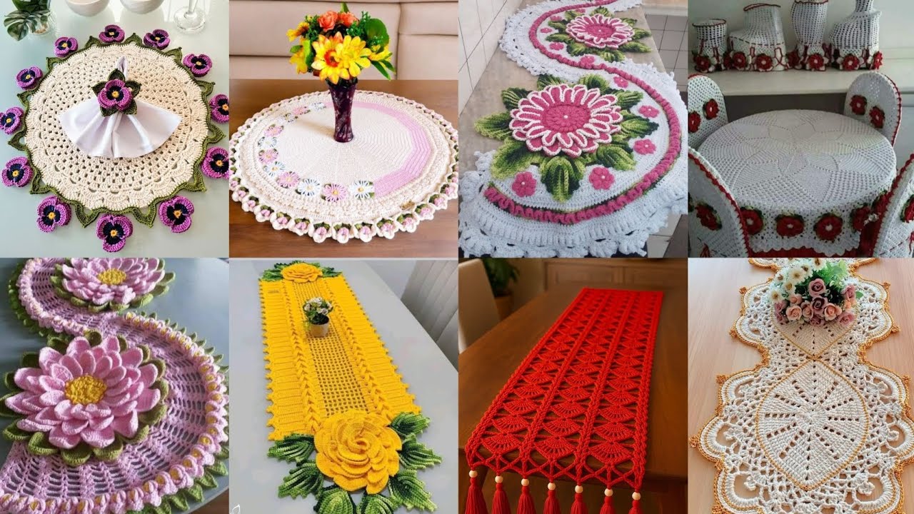 Elegant crochet table runners new patterns 2025/circular and rectangular designs for any table 