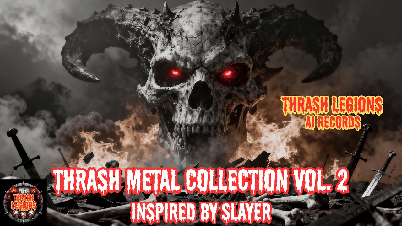 🔥 4K Thrash Metal Collection Vol. 2 🔥 (Full Album) | Inspired by Slayer | 56 Min. Playlist
