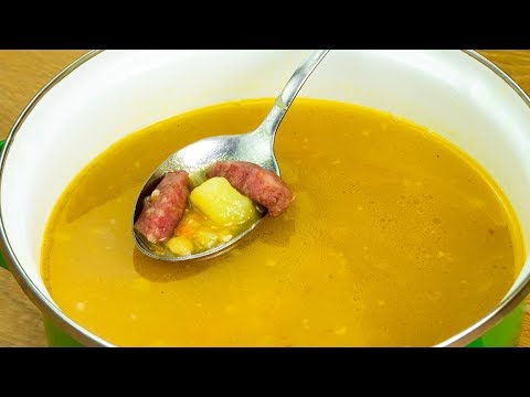 Video: Zuppa Di Piselli Con Pollo E Salsiccia Affumicata