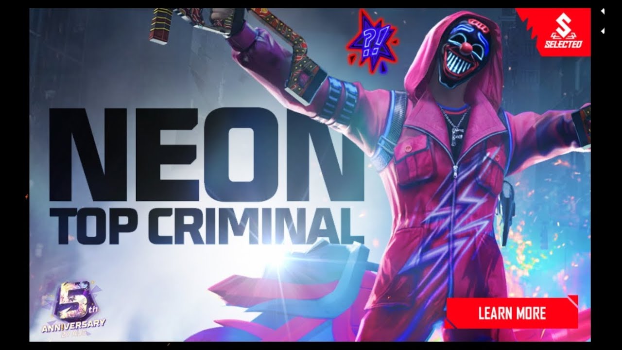 5th ANNIVERSARY Neon criminal x red criminal (all itemc) Garena  free fire