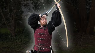 Shooting a 100lb MEDIEVAL LONGBOW the WRONG WAY, but still a historical way.