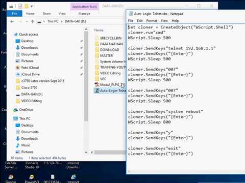 How to Create Telnet Auto Login and Reboot Device with Windows Batch Script by Thinkxfree