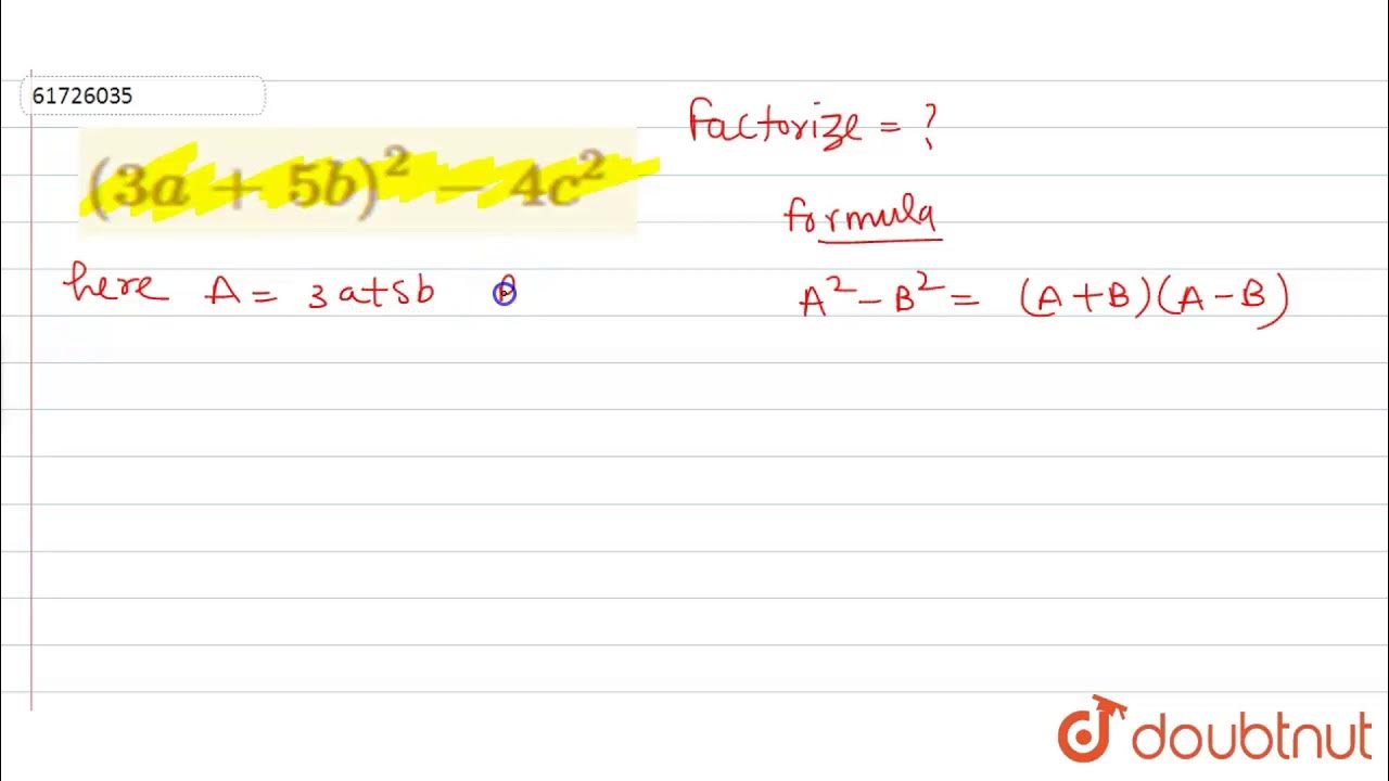 `(3a+5b)^2-4c^2` - YouTube