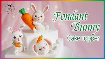 Easy Fondant Bunny Cake Topper for Beginners｜Rabbit Cake Topper Tutorial｜How to Make Fondant Bunny