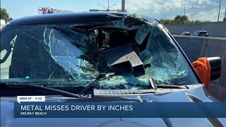 South Florida driver survives metal smashing through windshield on I-95
