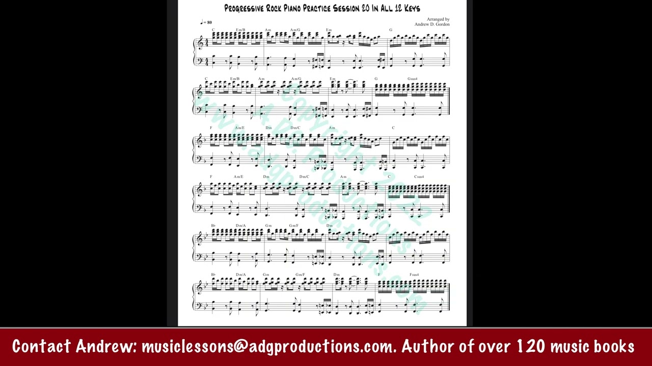 Progressive Rock Piano Practice Sessions V. 1 In All 12 Keys music
