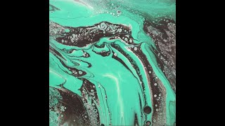 (127) Green Acrylic Pour Painting / Puddle Pour / Wreck