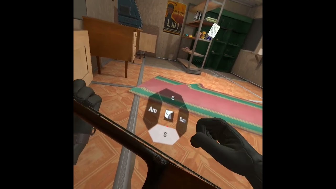 strumming the guitar from Into the radius 