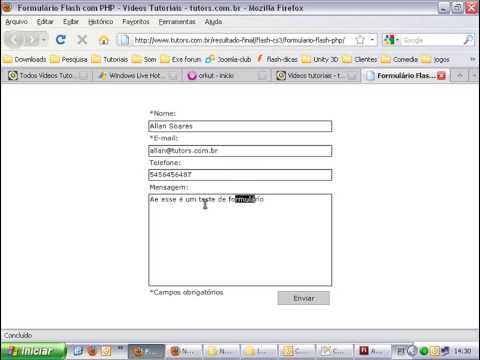 Formulário Flash + PHP - ( Flash ) | Videos Tutoriais - Tutors.com.br