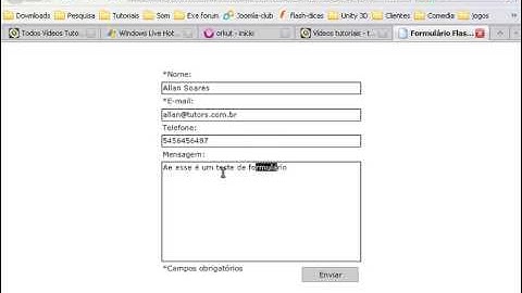 Formulário Flash + PHP - ( Flash ) | Videos Tutoriais - Tutors.com.br