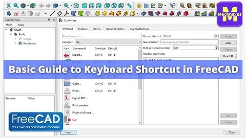 Create Keyboard Shortcut in FreeCAD | FreeCAD | FreeCAD Settings |