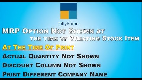 MRP Option not shown || Actual Quantity Not Shown || Discount Column not Shown at the Time of Print