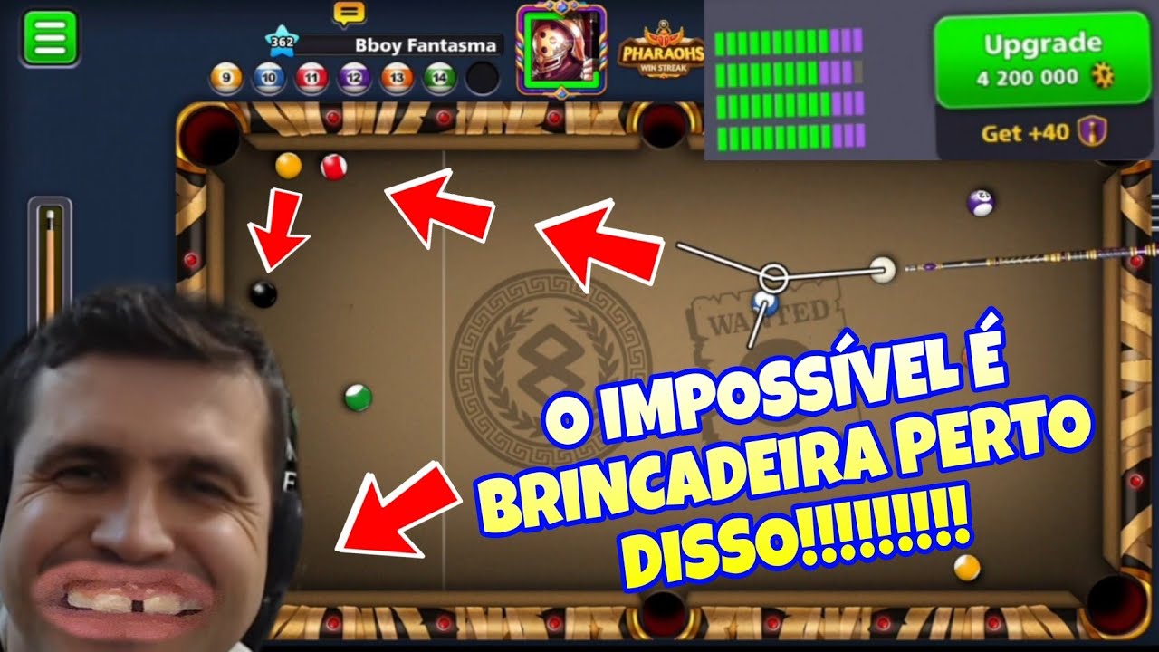 PHARAOHS Winstreak com Taco Arena Real Nível Máximo Joguei Feito Uma Múmia no 8 Ball Pool