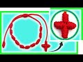 Como hacer un decenario con cruz de hilo y nudos franciscanos. Amuleto de protección, pulsera roja