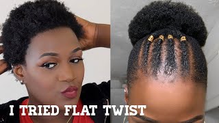 FLAT TWIST HAIRSTYLE ON SHORT NATURAL TWA HAIR - YouTube