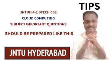 JNTUH 4-1 BTECH CSE CLOUD COMPUTING SUBJECT IMPORTANT QUESTIONS  #jntuh