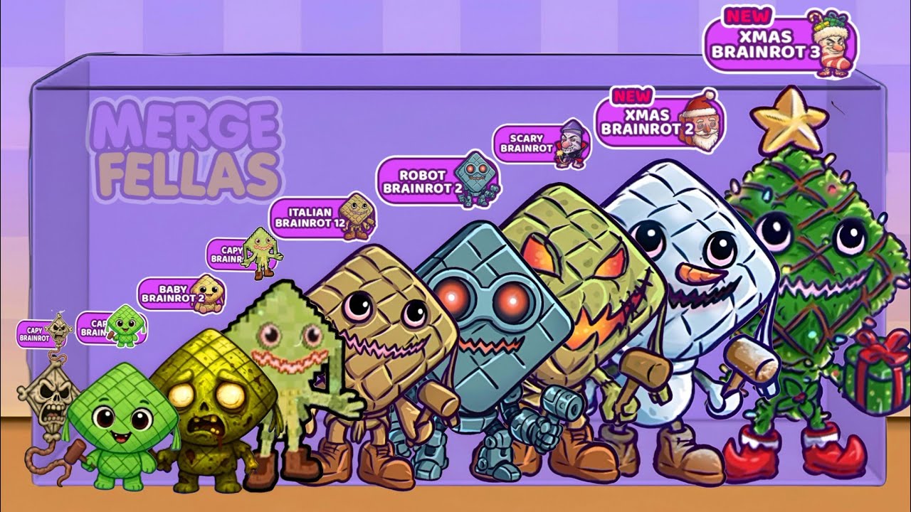 Merge Anomaly Merge Fellas Boss + Boss ⁉️Xmas Brainrot 2, Baby Brainrot 2, Robot Brainrot, Brainrot