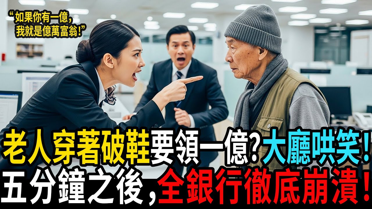 老人穿著破鞋要領一億？大廳哄笑！五分鐘之後，全銀行徹底崩潰！ #老年故事 #感人故事 #老年生活 #家庭故事 #人生經歷 #故事