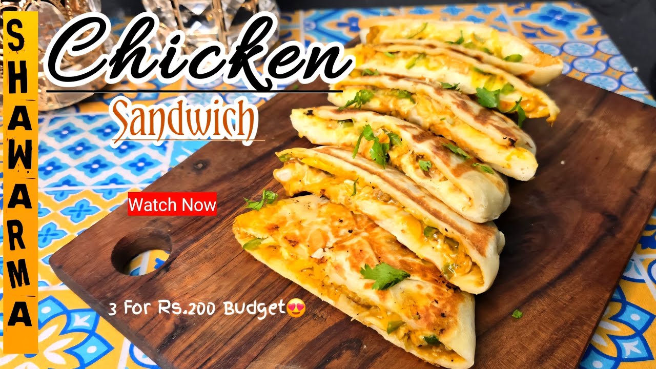 Sandwich Chicken Shawarma Under Rs. 200 Only 😍Full Recipe In Tamil how to make pita bread