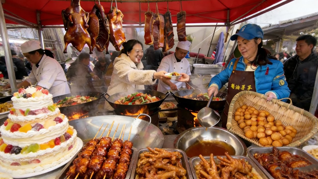 Коллекция уличной еды Чунцина, Китай: Непрерывный кулинарный пир от утра до вечера на рынках