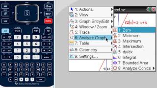 TI-Nspire CX: Finding a Point of Intersection of two graphs