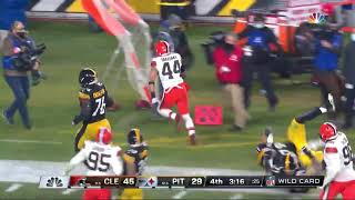 Sione Takitaki Interception vs Steelers - Browns vs Steelers