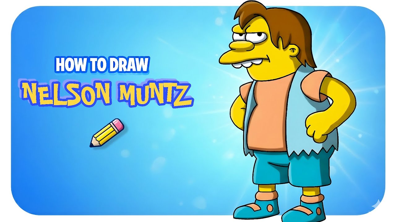 How to Draw Nelson Muntz 😈 | The Simpsons Drawing Tutorial
