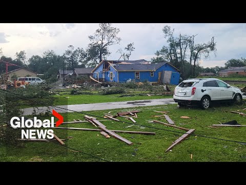 Powerful tornado rips through Moss Point, Mississippi and causes widespread damage