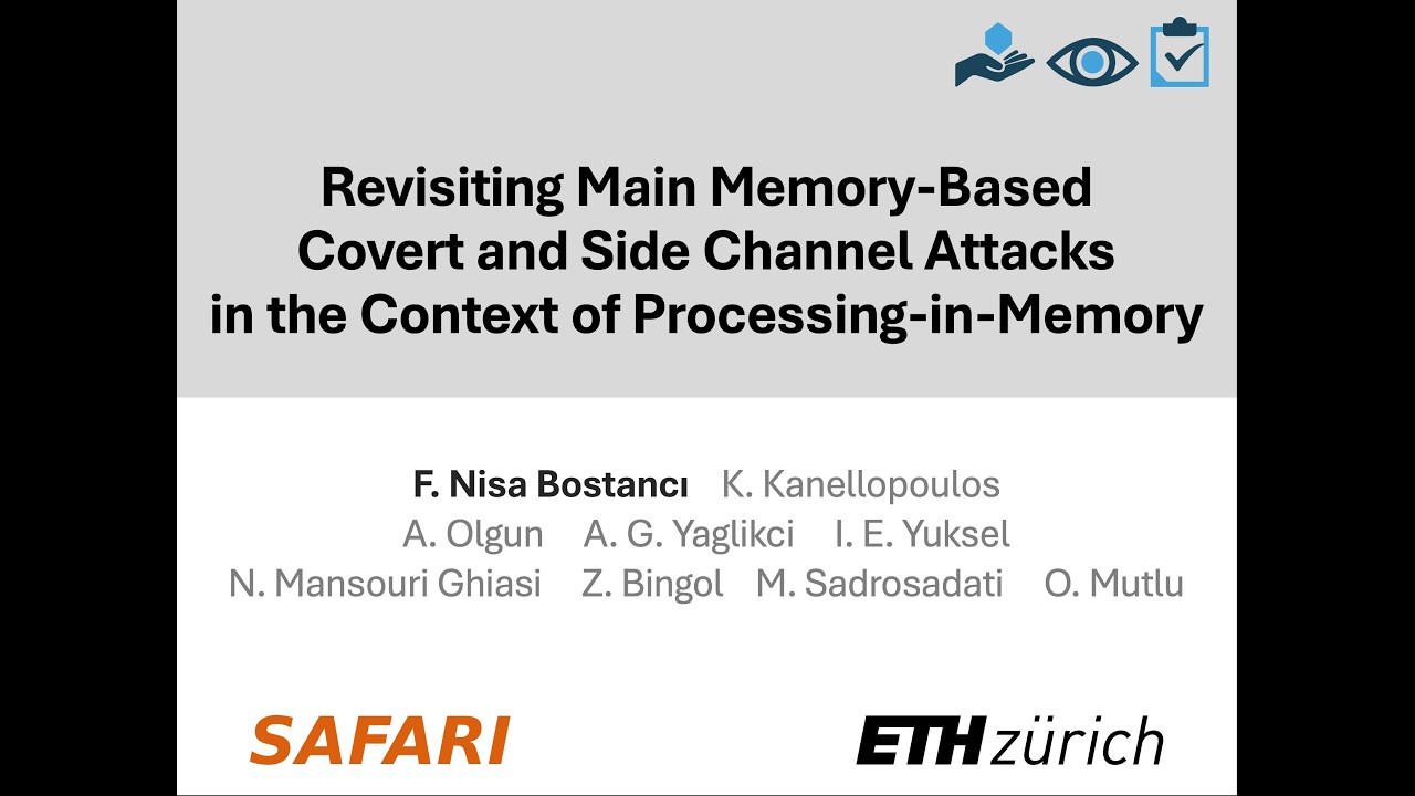 Revisiting Main Memory-Based Timing Attacks in the Context of PIM - DSN'25 Talk by Nisa Bostanci