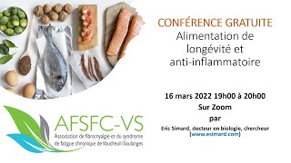 Alimentation de longévité et anti-inflammatoire - offerte par l'AFSFC-VS site web : www.afsfc-vs.org