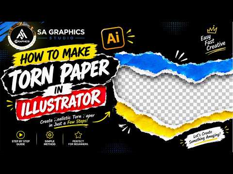 How to Make Torn Paper Effect in Illustrator | Easy Tutorial for Beginners