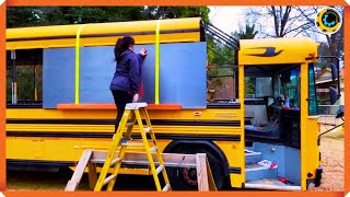 Couple Converts Bus to Adventures Mobile Home | Start to Finish by @lifeanywhere
