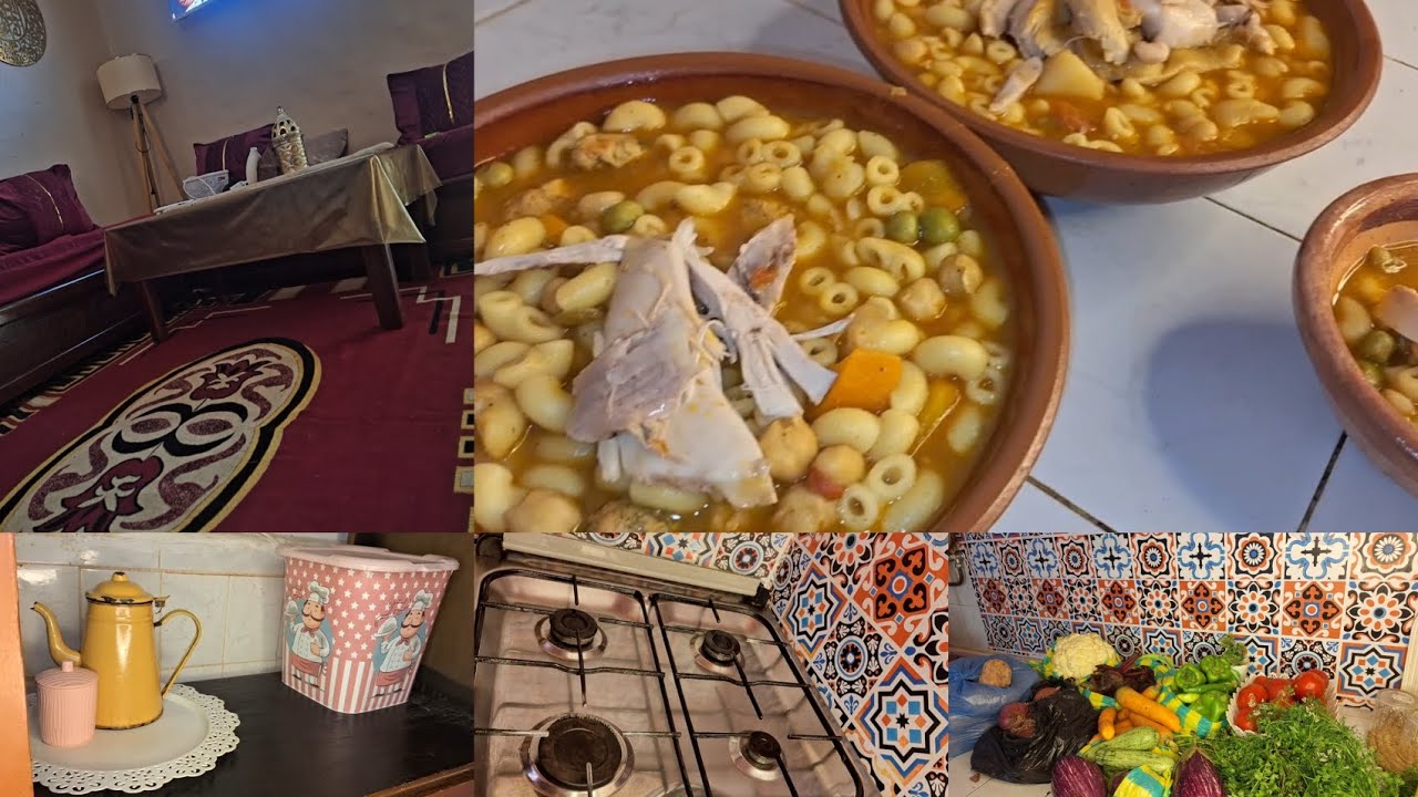 روتين 🌿 الشطارة والترتيب 💥خضرة وفواكه🍎كيفاش نظم وقتي فتعليم بنتي✨📚مقرونة مرقة بنة مع البرد 😜