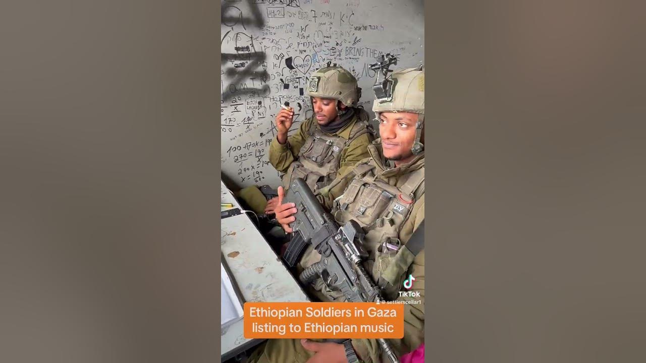 Israeli Ethiopian Soldiers in Gaza listening to Traditional Ethiopian music