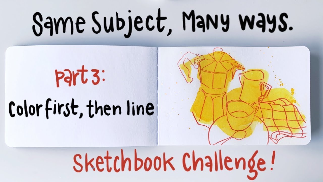 Sketchbook Challenge - Part 3: Paint & Line - YouTube
