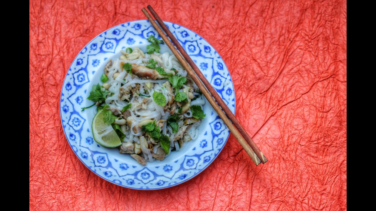 Leftover Chicken Noodles with Peanut, Chilli and Coriander by