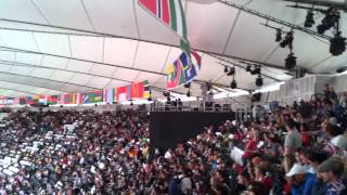Walking to the top of Olympic Stadium London 2012 on 5th August HD