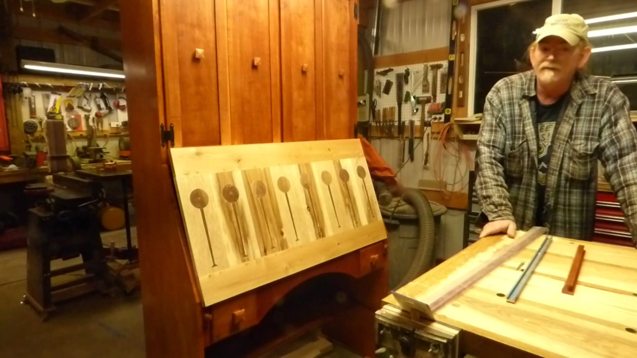 Mission style secretary / AKA Reloading bench - YouTube