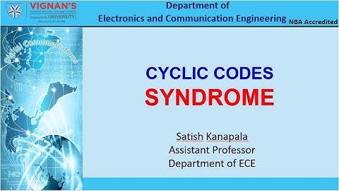 4. Syndrome decoding of Cyclic Codes