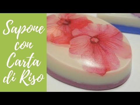 Tutorial: Saponette decorative con carta di riso (decorative soap with rice paper) [eng-sub]